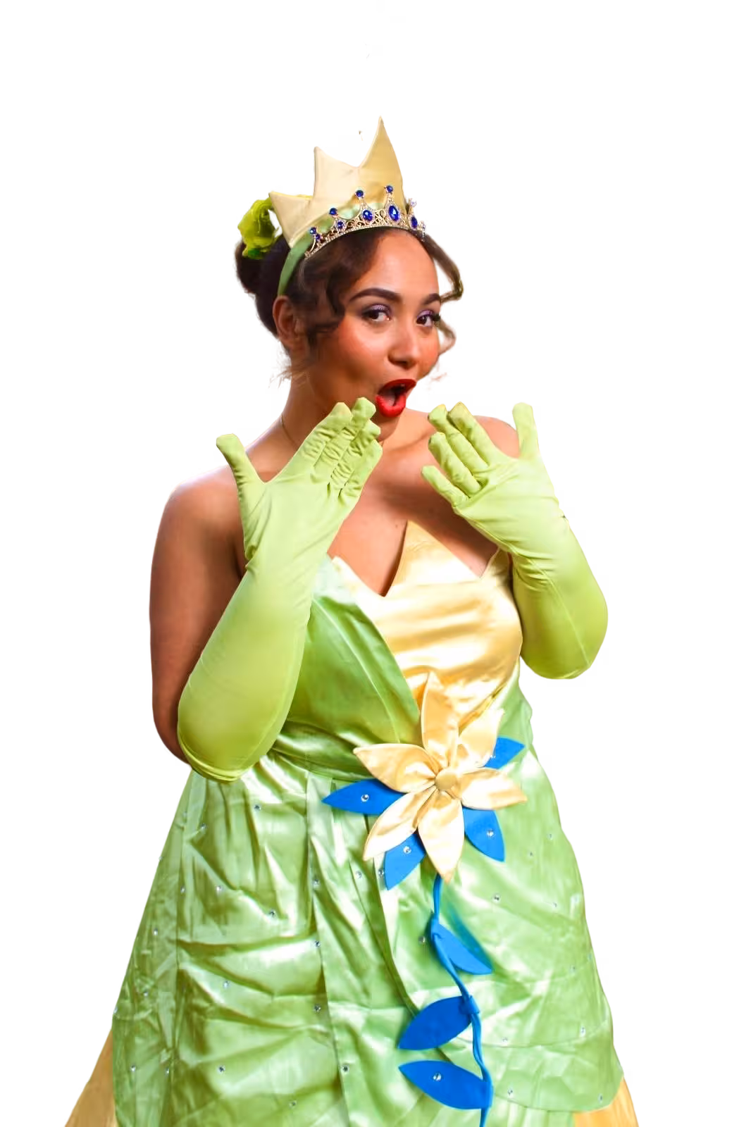 Children’s party princess entertainer smiling in costume